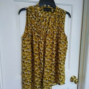 Sunday in Brooklyn Mustard Floral Blouse